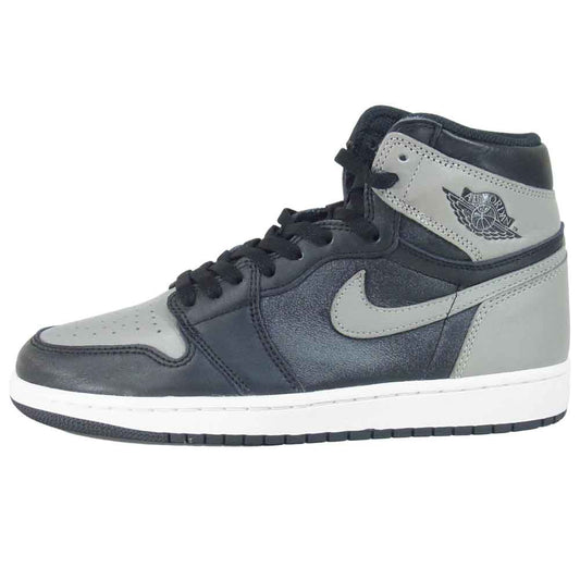 NIKE ナイキ 555088-013 AIR JORDAN 1 RETRO HIGH OG SHADOW スニーカー Black/Mediumgrey-white US8.5【中古】