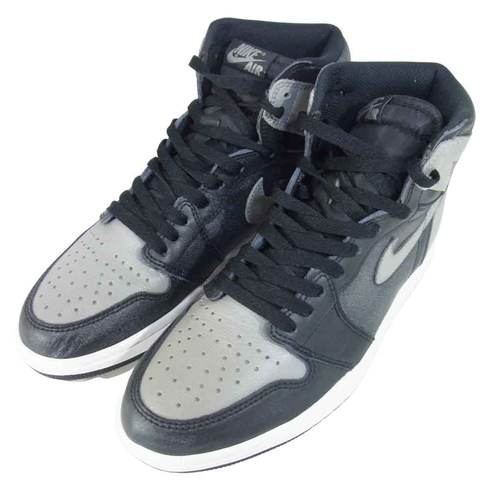 NIKE ナイキ 555088-013 AIR JORDAN 1 RETRO HIGH OG SHADOW スニーカー Black/Mediumgrey-white US8.5【中古】