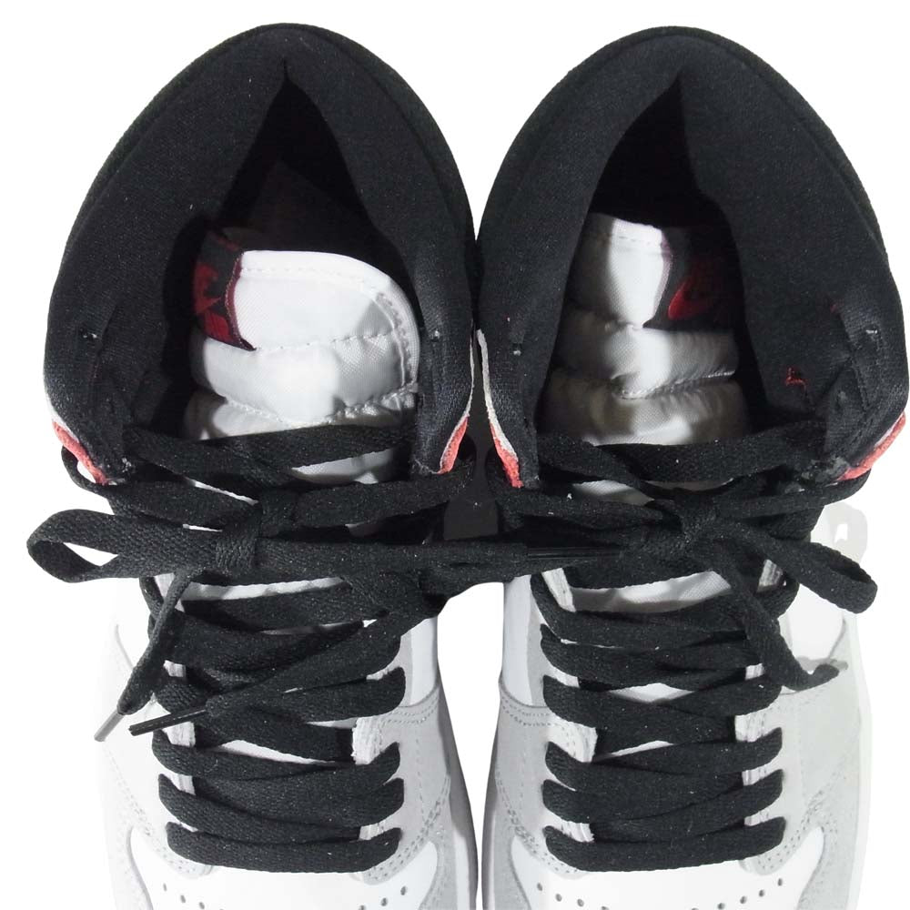 NIKE ナイキ 555088-126 AIR JORDAN 1 RETRO HIGH OG エアジョーダン ワン White/Black-LT SmokeGrey US8.5【美品】【中古】