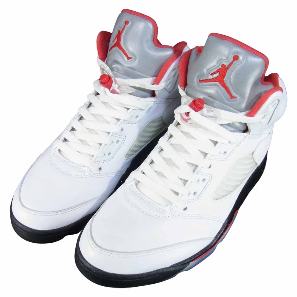 NIKE ナイキ DA1911-102 AIR JORDAN 5 RETRO FIRE RED エアジョーダン ファイブ レトロ ファイヤーレッド ホワイト系 US8【美品】【中古】