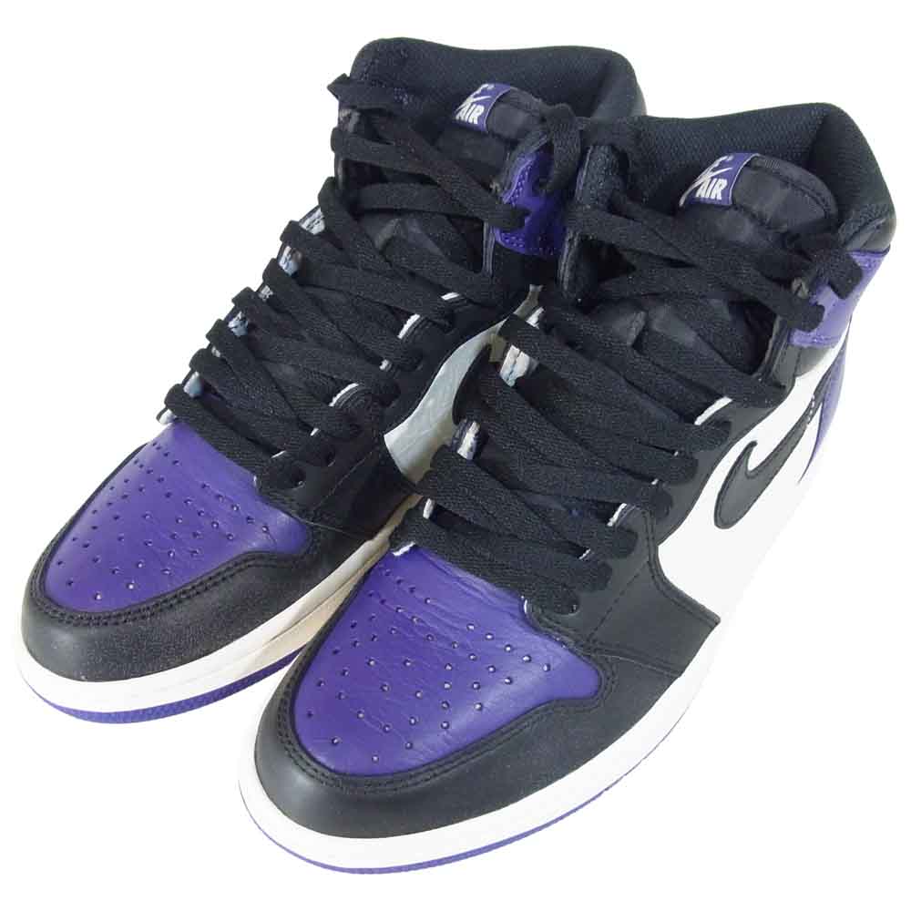 NIKE ナイキ 555088 501 AIR JORDAN 1 RETRO HIGH OG スニーカー court purple/black-sail US8【美品】【中古】