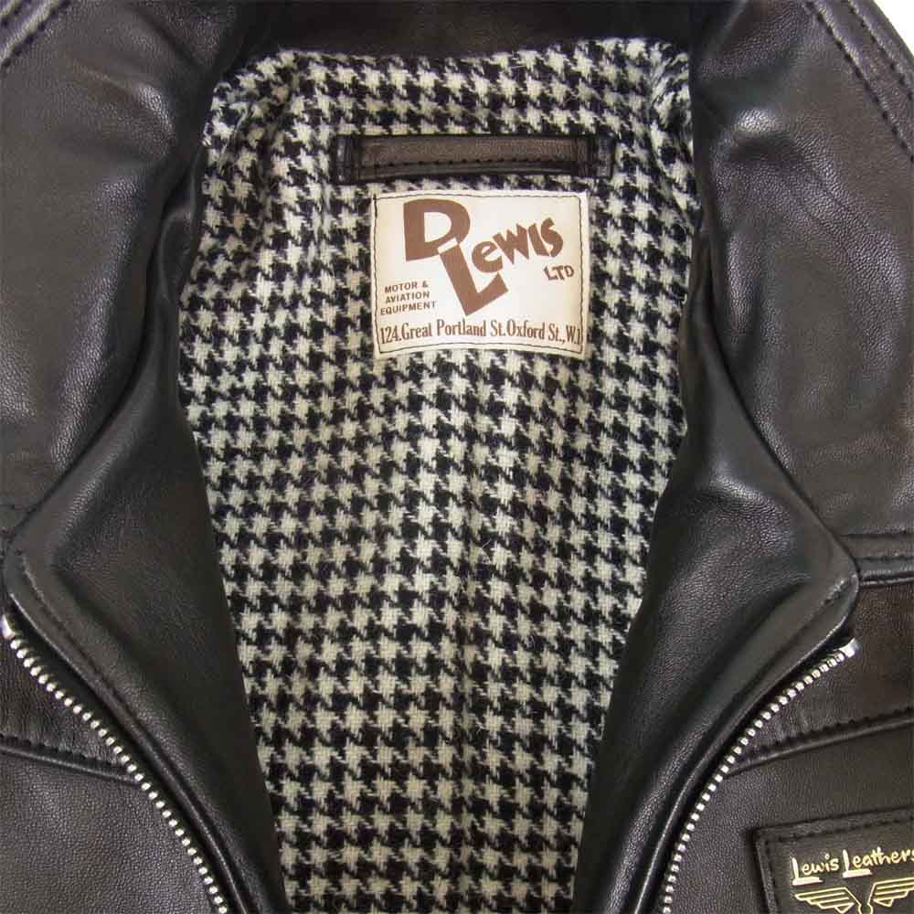 Lewis Leathers ルイスレザー × ヒステリックグラマー HYSTERIC GLAMOUR 02211LB02 COUNTRYMAN JACKET カントリーマン ラムレザー ライダース ジャケット ブラック系 L【中古】
