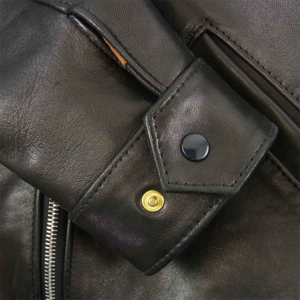 Lewis Leathers ルイスレザー × ヒステリックグラマー HYSTERIC GLAMOUR 02211LB02 COUNTRYMAN JACKET カントリーマン ラムレザー ライダース ジャケット ブラック系 L【中古】
