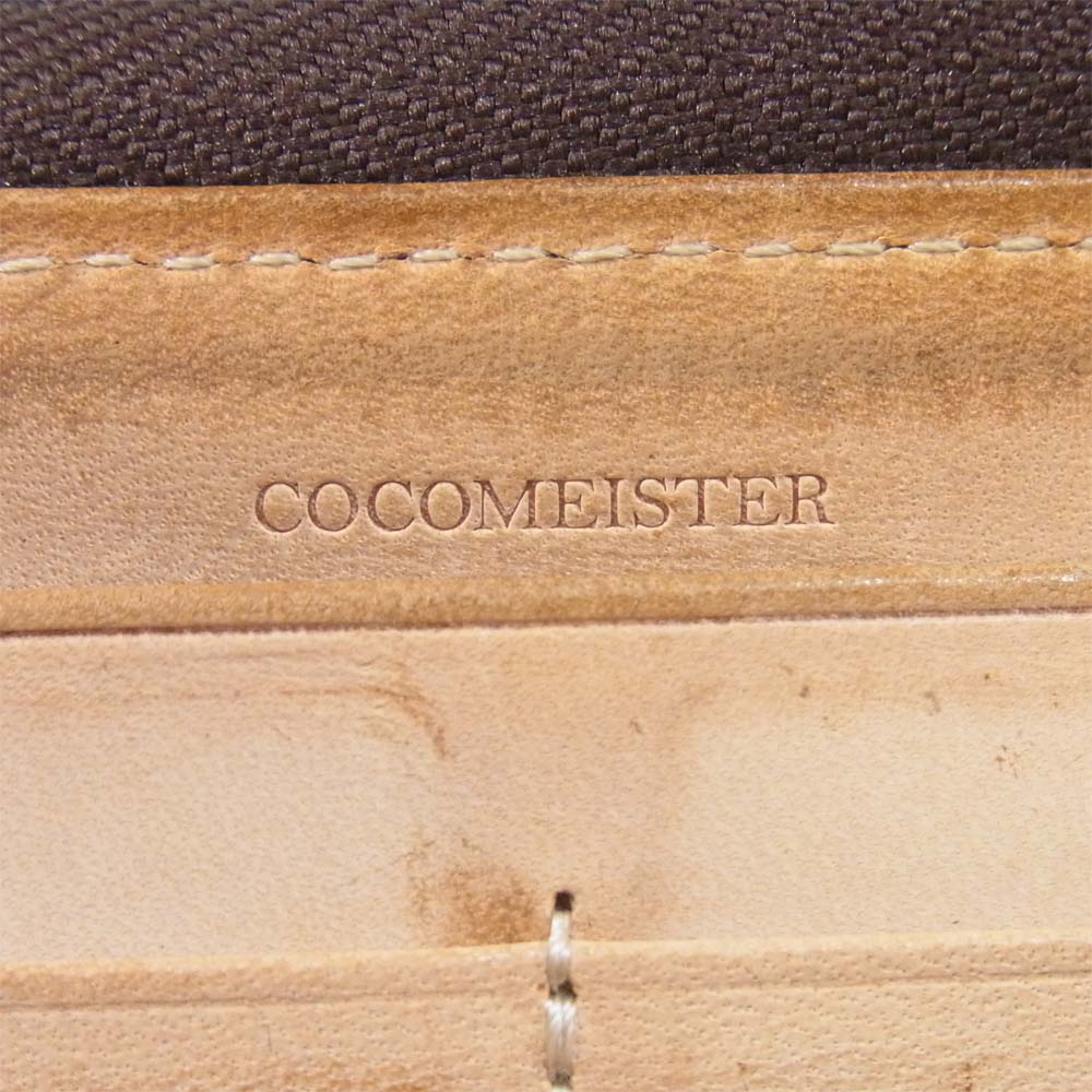 COCOMEISTER ココマイスター ラウンドファスナー レザー ウォレット 長財布 レザーウォレット ブラウン系【中古】