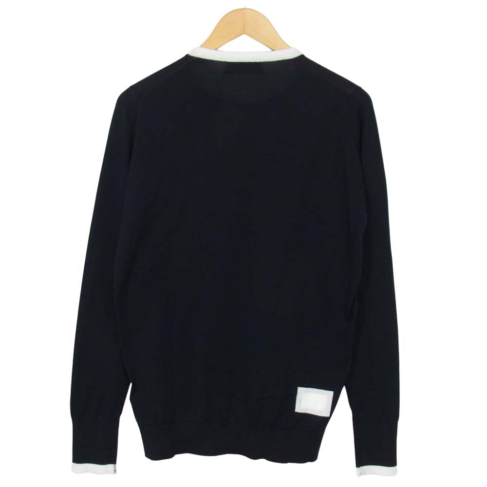FRAGMENT DESIGN フラグメントデザイン x SEQUEL シークエル x JOHN SMEDLEY ジョンスメドレー FRGMT JS LH -S クルーネック ニット ネイビー ネイビー系 S【新古品】【未使用】【中古】