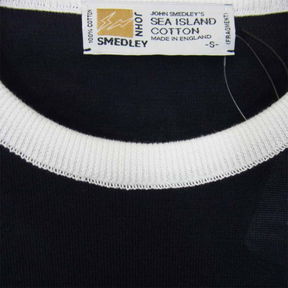 FRAGMENT DESIGN フラグメントデザイン x SEQUEL シークエル x JOHN SMEDLEY ジョンスメドレー FRGMT JS LH -S クルーネック ニット ネイビー ネイビー系 S【新古品】【未使用】【中古】