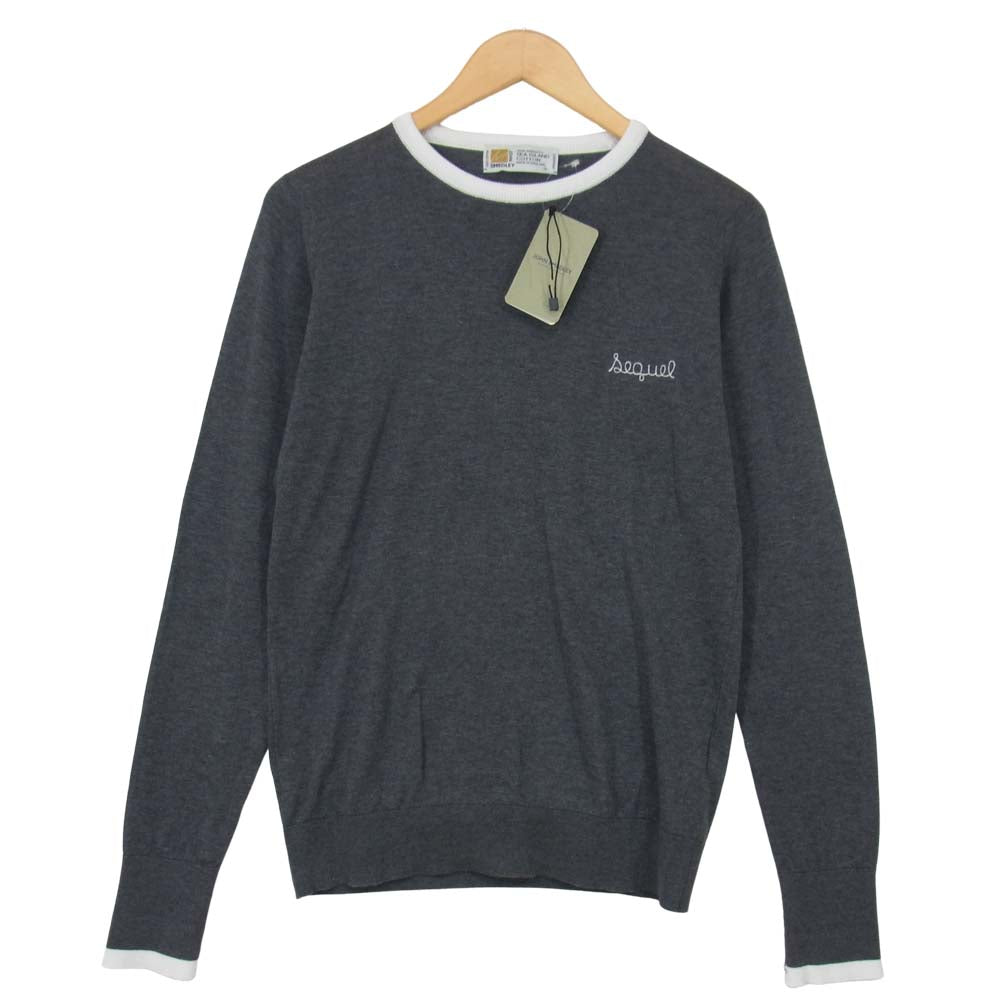 FRAGMENT DESIGN フラグメントデザイン x SEQUEL シークエル x JOHN SMEDLEY ジョンスメドレー FRGMT JS LH -S クルーネック ニット チャコール グレー系 S【新古品】【未使用】【中古】