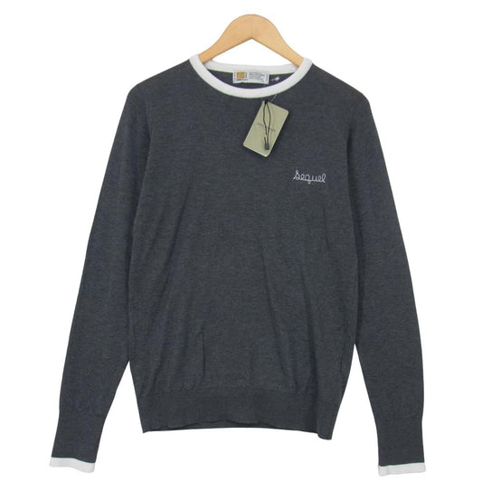FRAGMENT DESIGN フラグメントデザイン x SEQUEL シークエル x JOHN SMEDLEY ジョンスメドレー FRGMT JS LH -S クルーネック ニット チャコール グレー系 S【新古品】【未使用】【中古】