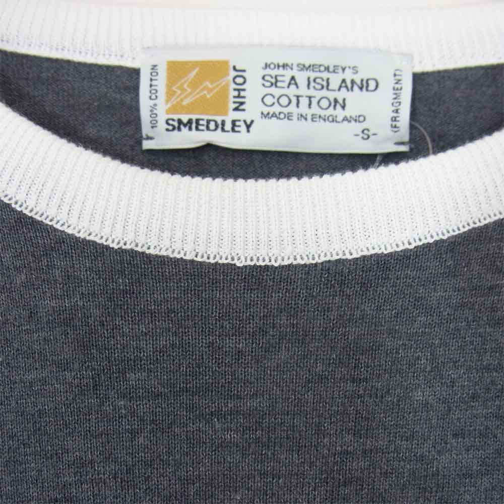 FRAGMENT DESIGN フラグメントデザイン x SEQUEL シークエル x JOHN SMEDLEY ジョンスメドレー FRGMT JS LH -S クルーネック ニット チャコール グレー系 S【新古品】【未使用】【中古】