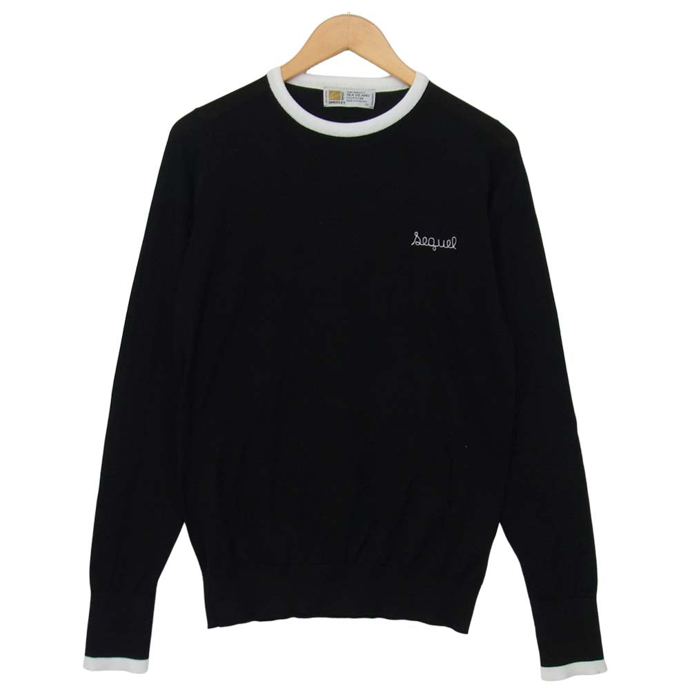 FRAGMENT DESIGN フラグメントデザイン x SEQUEL シークエル x JOHN SMEDLEY ジョンスメドレー FRGMT JS LH -S クルーネック ニット ブラック ブラック系 S【新古品】【未使用】【中古】