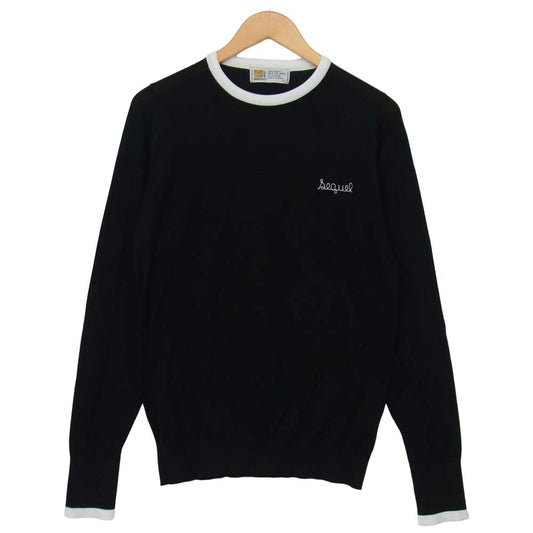 FRAGMENT DESIGN フラグメントデザイン x SEQUEL シークエル x JOHN SMEDLEY ジョンスメドレー FRGMT JS LH -S クルーネック ニット ブラック ブラック系 S【新古品】【未使用】【中古】