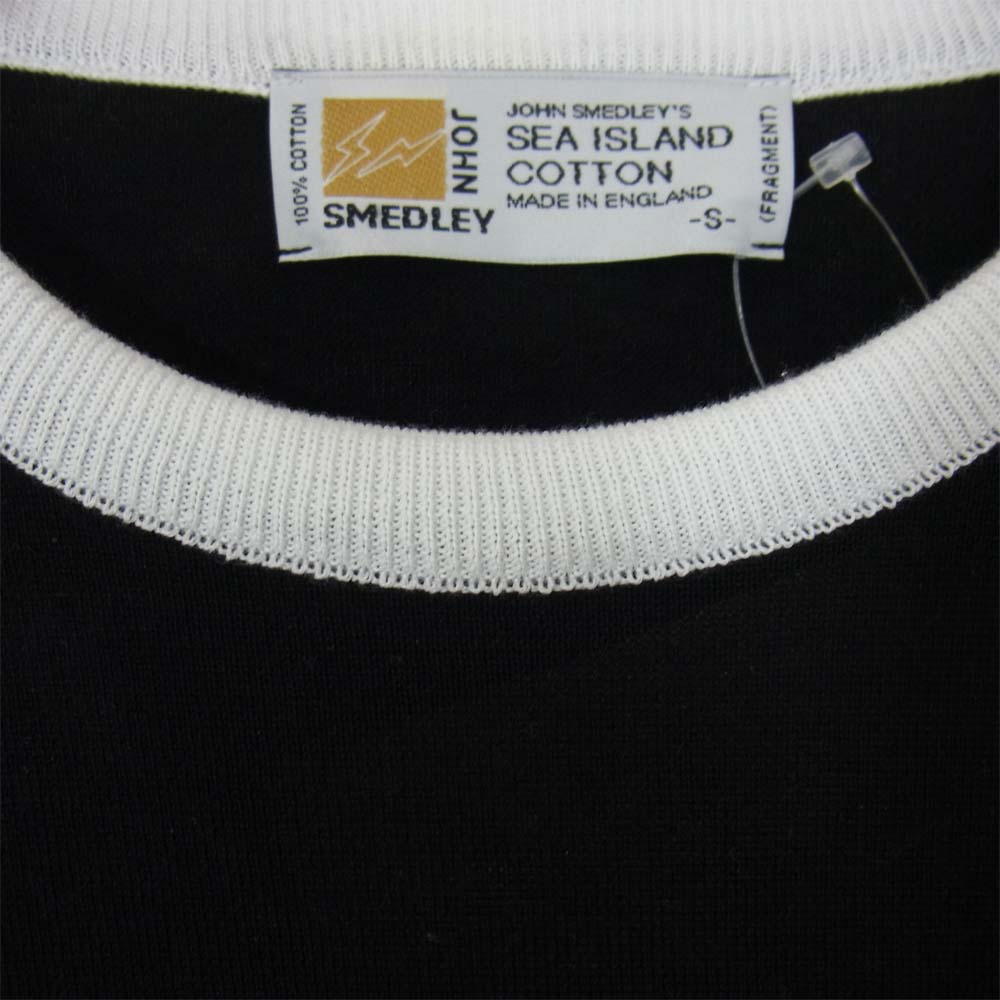 FRAGMENT DESIGN フラグメントデザイン x SEQUEL シークエル x JOHN SMEDLEY ジョンスメドレー FRGMT JS LH -S クルーネック ニット ブラック ブラック系 S【新古品】【未使用】【中古】