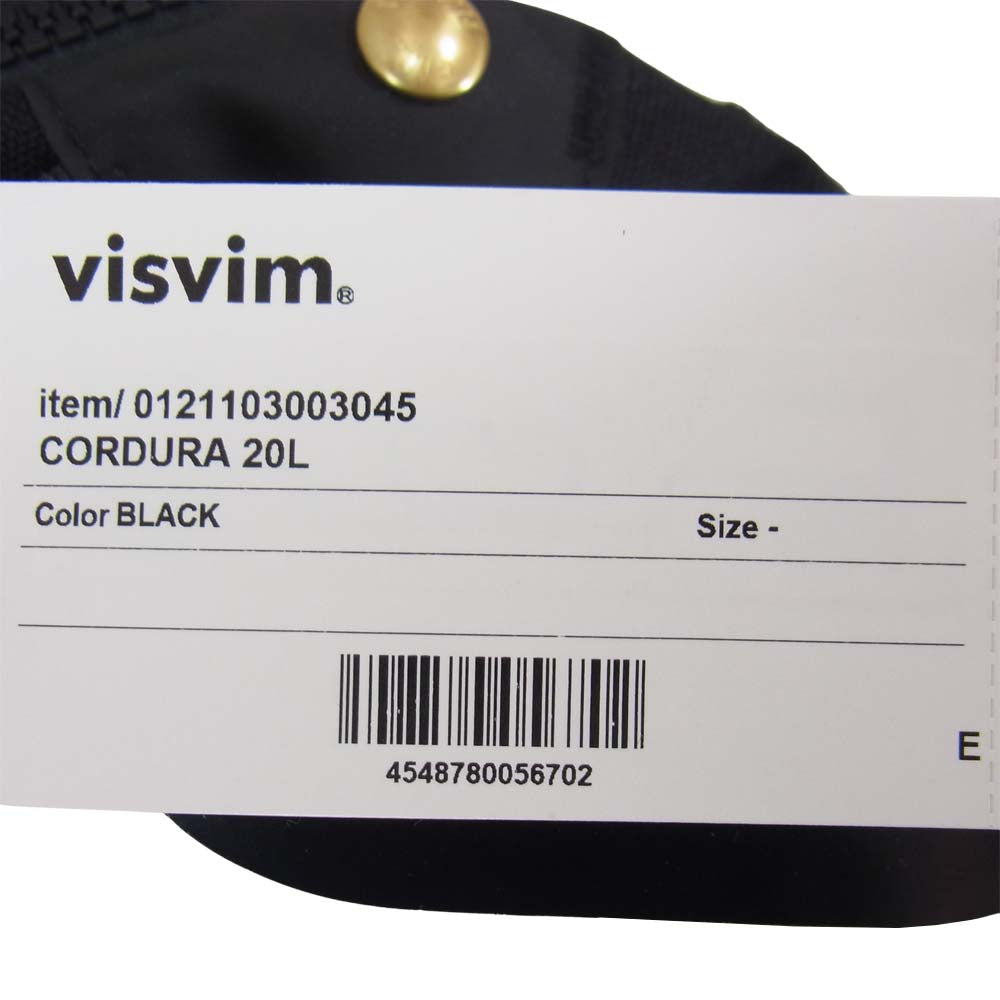 VISVIM ビズビム 21SS 0121103003045 CORDURA 20L バックパック ブラック系【新古品】【未使用】【中古】