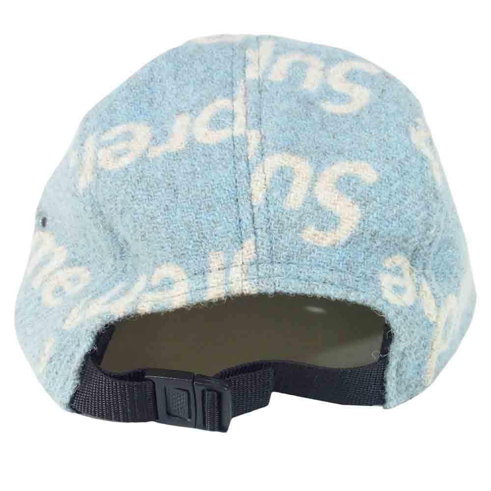 Supreme シュプリーム 18AW HARRIS TWEED ハリスツイード ウール スナップバック キャップ ライトブルー系【中古】