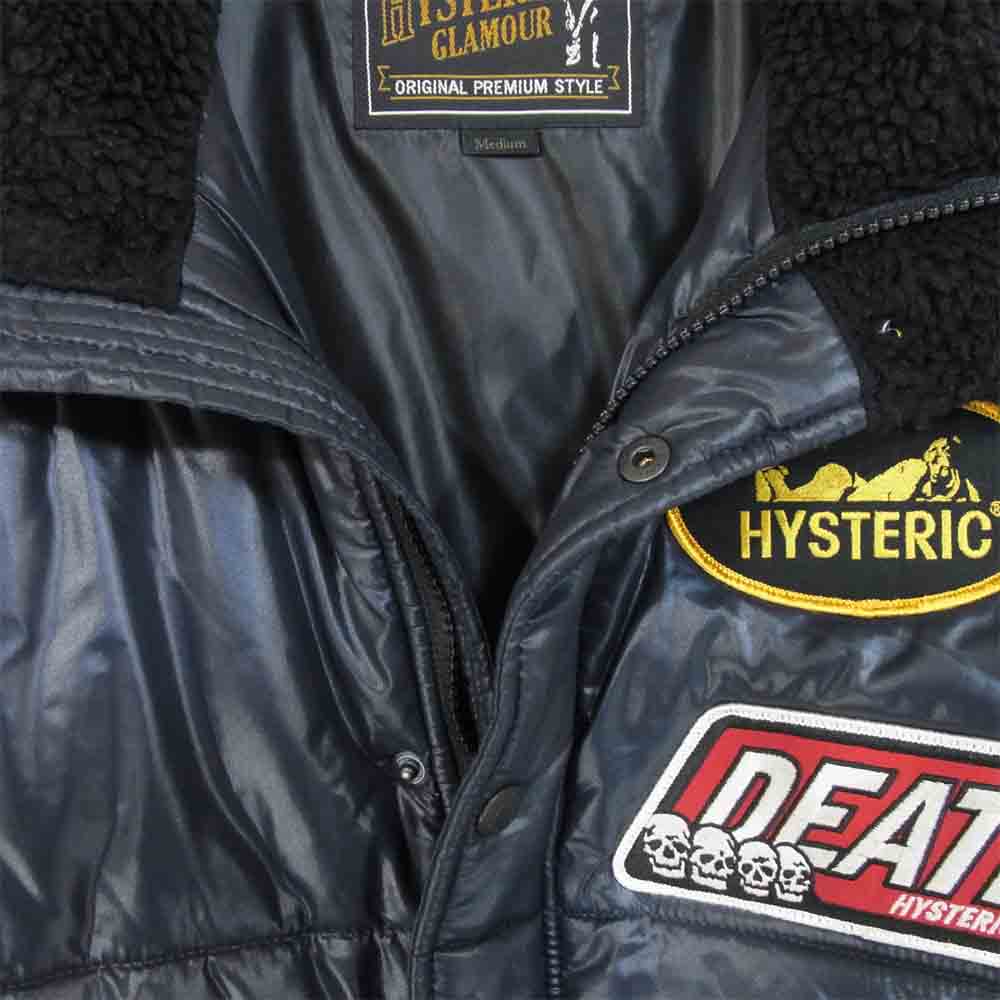 HYSTERIC GLAMOUR ヒステリックグラマー 02173AB06 プリマロフト ナイロン タフタ スタンドカラー 襟ボア ジャケット ダークネイビー系 M【中古】