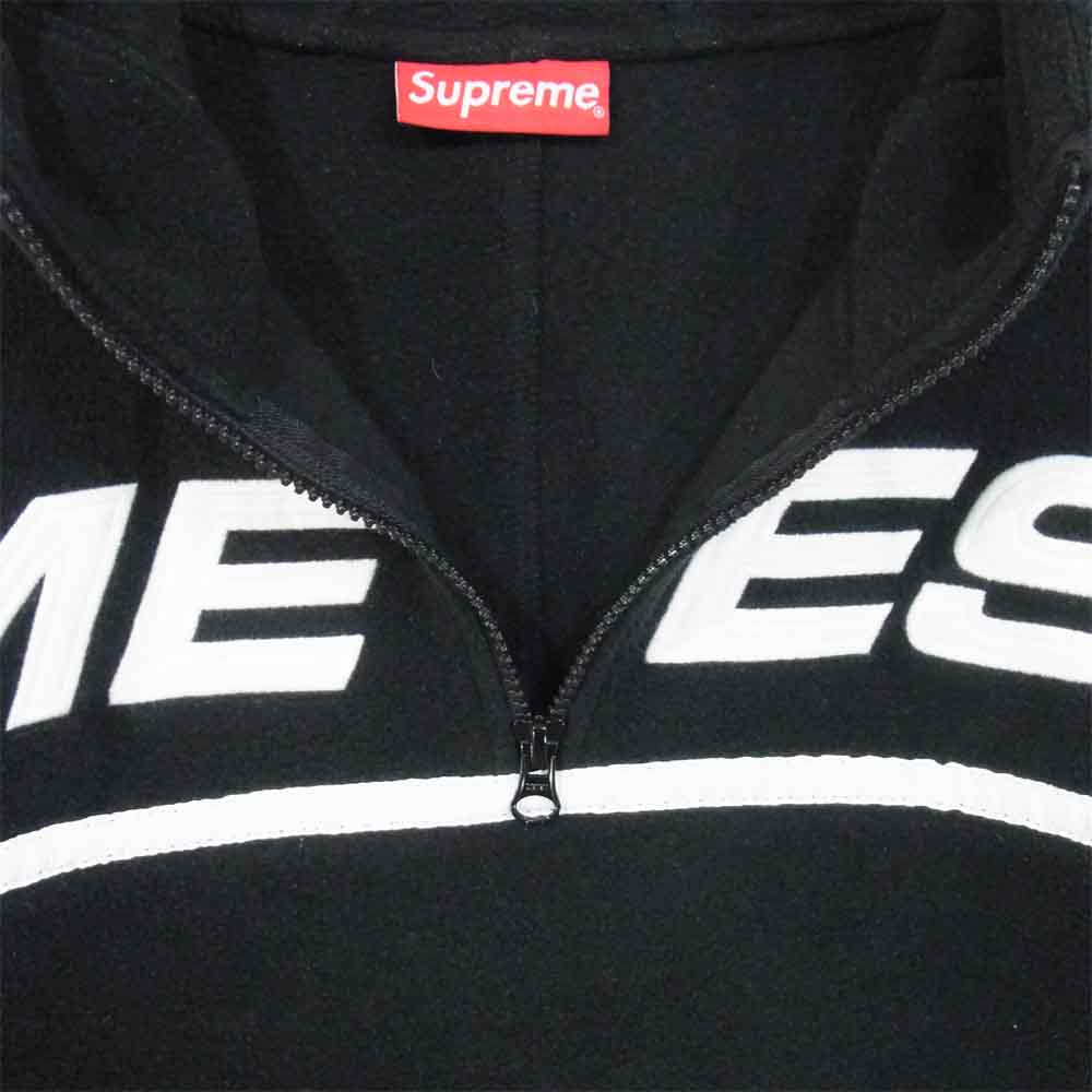 Supreme シュプリーム 19AW Polartec Half Zip Hooded Sweatshirt ポラーテック ハーフジップ フード パーカー ブラック系 M【中古】