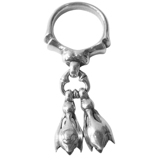 LONE ONES ロンワンズ Two Tear Bell Ring 2 ティアベル リング XS シルバー系 7【中古】