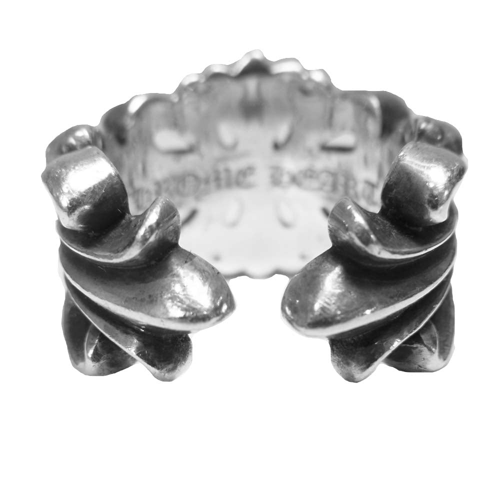CHROME HEARTS クロムハーツ（原本有） DBL FLRL CRS ダブルフローラル クロス リング シルバー系 23.5号程度【中古】