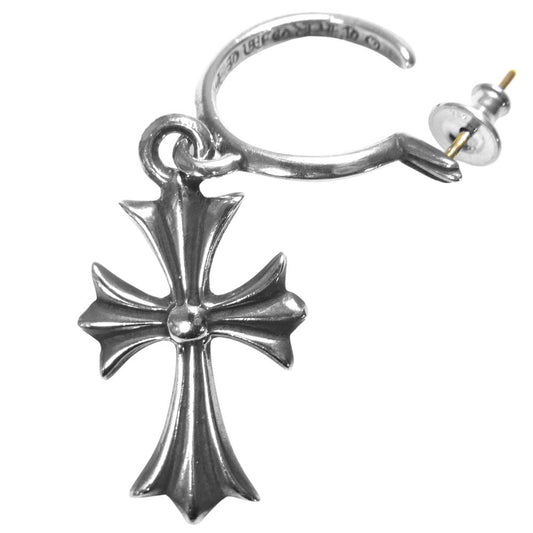 CHROME HEARTS クロムハーツ（原本有） TINY CH CROSS クロスフープ ピアス シルバー系【中古】