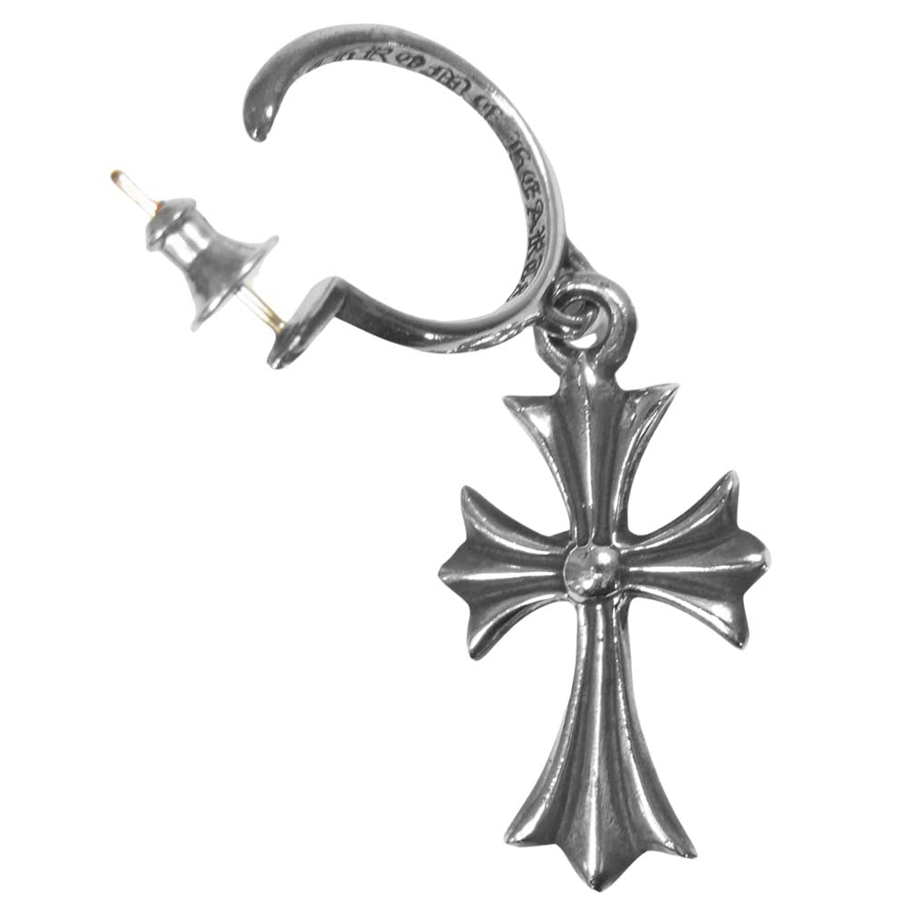 CHROME HEARTS クロムハーツ（原本有） TINY CH CROSS クロスフープ ピアス シルバー系【中古】