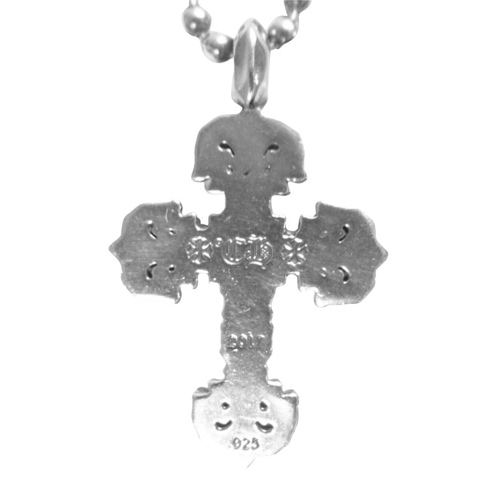 CHROME HEARTS クロムハーツ（原本有） FILIGREE CROSS フィリグリー クロス チャーム ボールチェーン ネックレス シルバー系【中古】