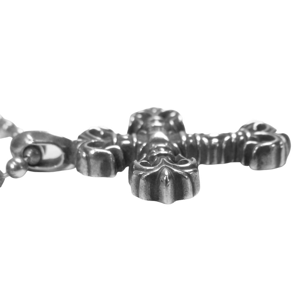 CHROME HEARTS クロムハーツ（原本有） FILIGREE CROSS フィリグリー クロス チャーム ボールチェーン ネックレス シルバー系【中古】