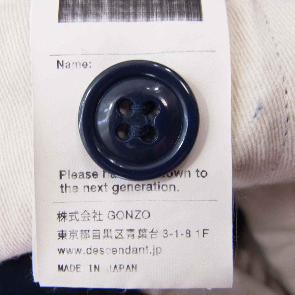 DESCENDANT ディセンダント 201WVDS-PTM05 DC-3 TUCK TROUSERS タック トラウザーズ パンツ ネイビー ネイビー系 2【美品】【中古】