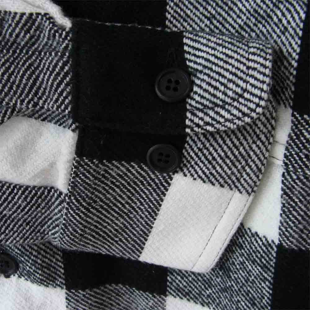 DESCENDANT ディセンダント 19SS 191TQDS-SHM01 SPICOLI HOODED SHIRT スピコリ フーデッド バッファロー チェック 長袖 シャツ 黒×白 M【新古品】【未使用】【中古】