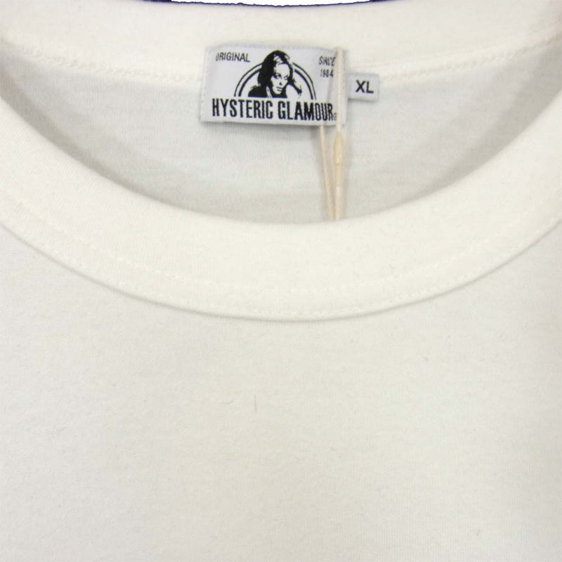 HYSTERIC GLAMOUR ヒステリックグラマー 21SS 02211CT25 HG ROCKERS Tシャツ ホワイト系 XL【新古品】【未使用】【中古】