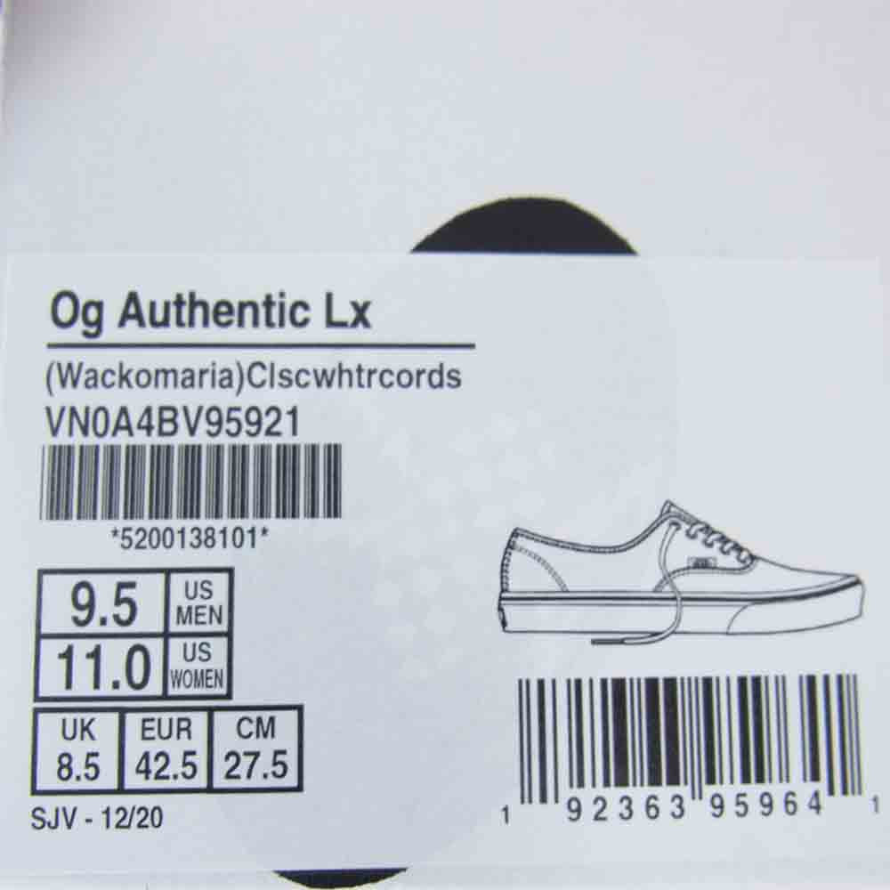 WACKO MARIA ワコマリア 21SS VN0A4BV95921 × バンズ VANS OG AUTHENTIC LX オーセンティック スニーカー ホワイト系 27.5cm【新古品】【未使用】【中古】