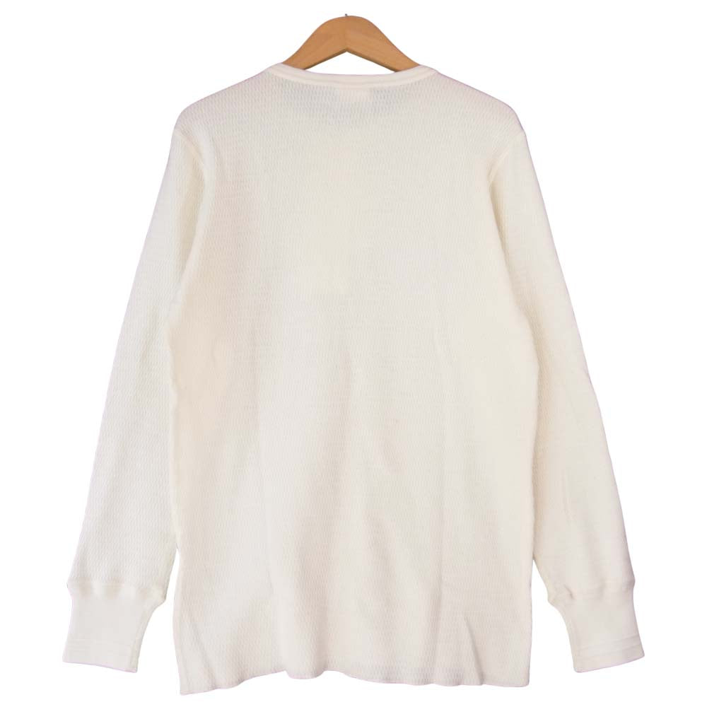 GLADHAND & Co. グラッドハンド GLADHAND-11 11 WAFFLE HENRY L/S T-SHIRTS ヘンリーネック ワッフル ロング Tシャツ ホワイト系 M【新古品】【未使用】【中古】