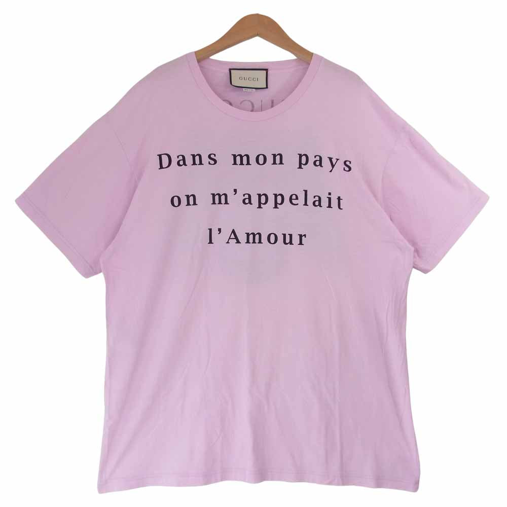 GUCCI グッチ 国内正規 539081 バックスカルプリント 半袖 Tシャツ ピンク系 M【中古】
