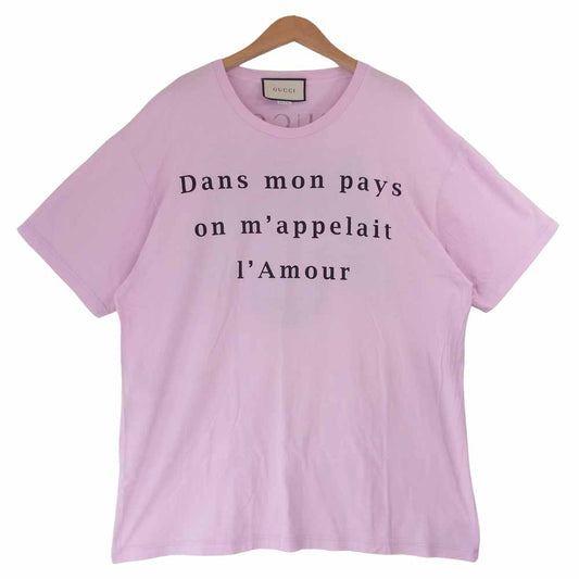 GUCCI グッチ 国内正規 539081 バックスカルプリント 半袖 Tシャツ ピンク系 M【中古】