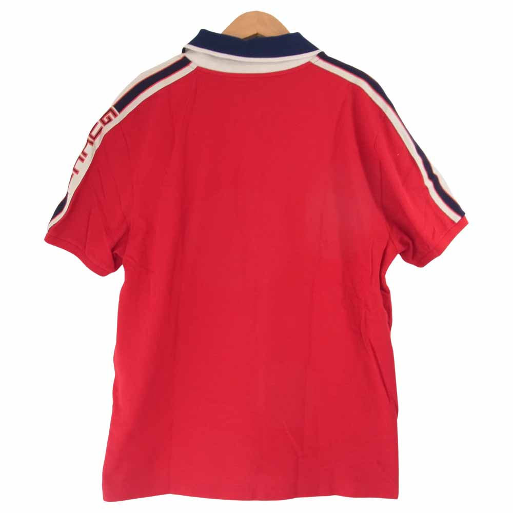 GUCCI グッチ 国内正規 18AW 500972 サイドライン コットン ポロシャツ レッド系 XL【中古】