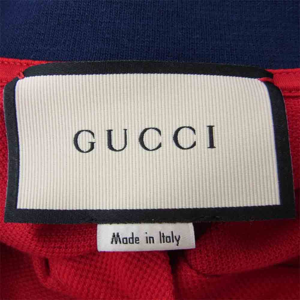 GUCCI グッチ 国内正規 18AW 500972 サイドライン コットン ポロシャツ レッド系 XL【中古】