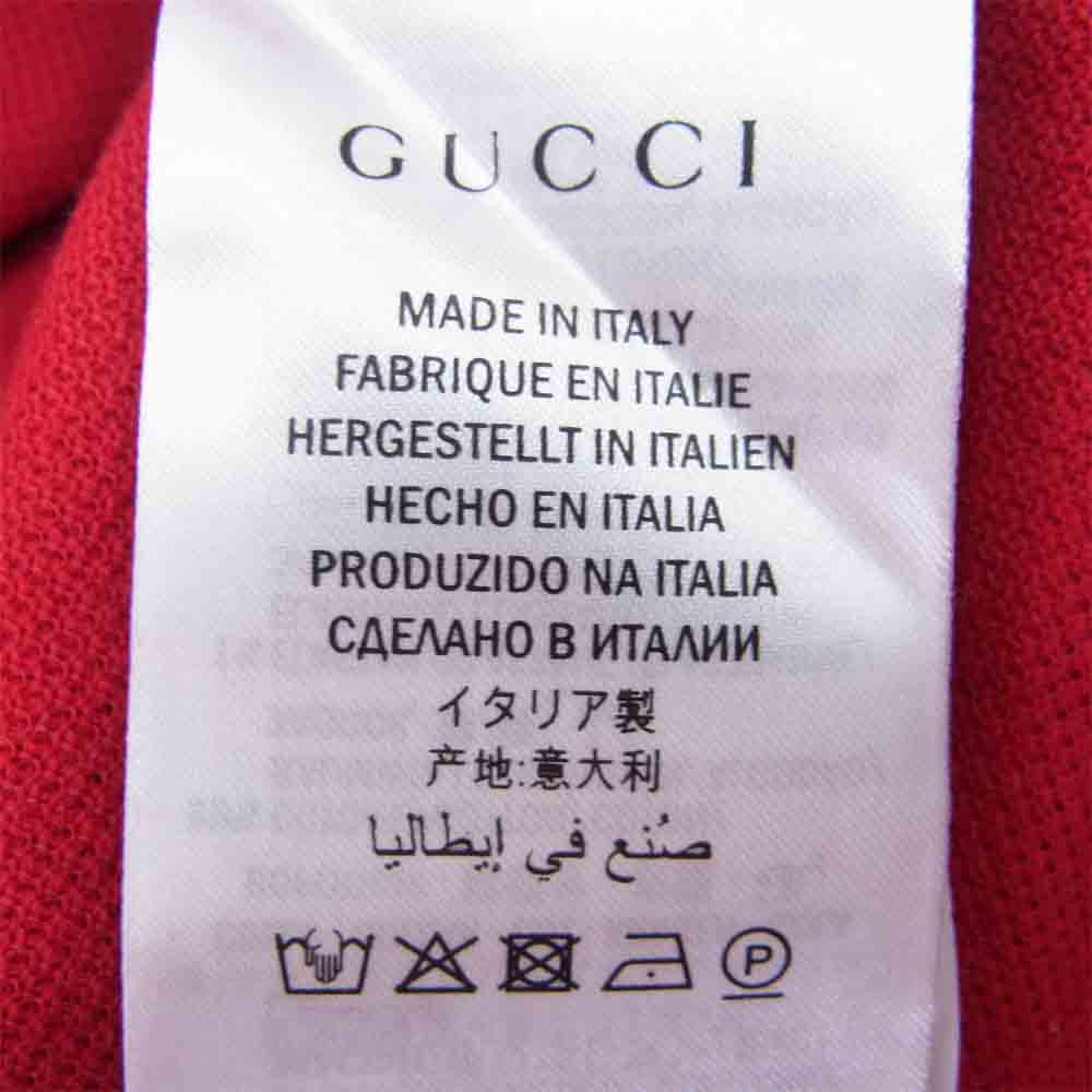 GUCCI グッチ 国内正規 18AW 500972 サイドライン コットン ポロシャツ レッド系 XL【中古】