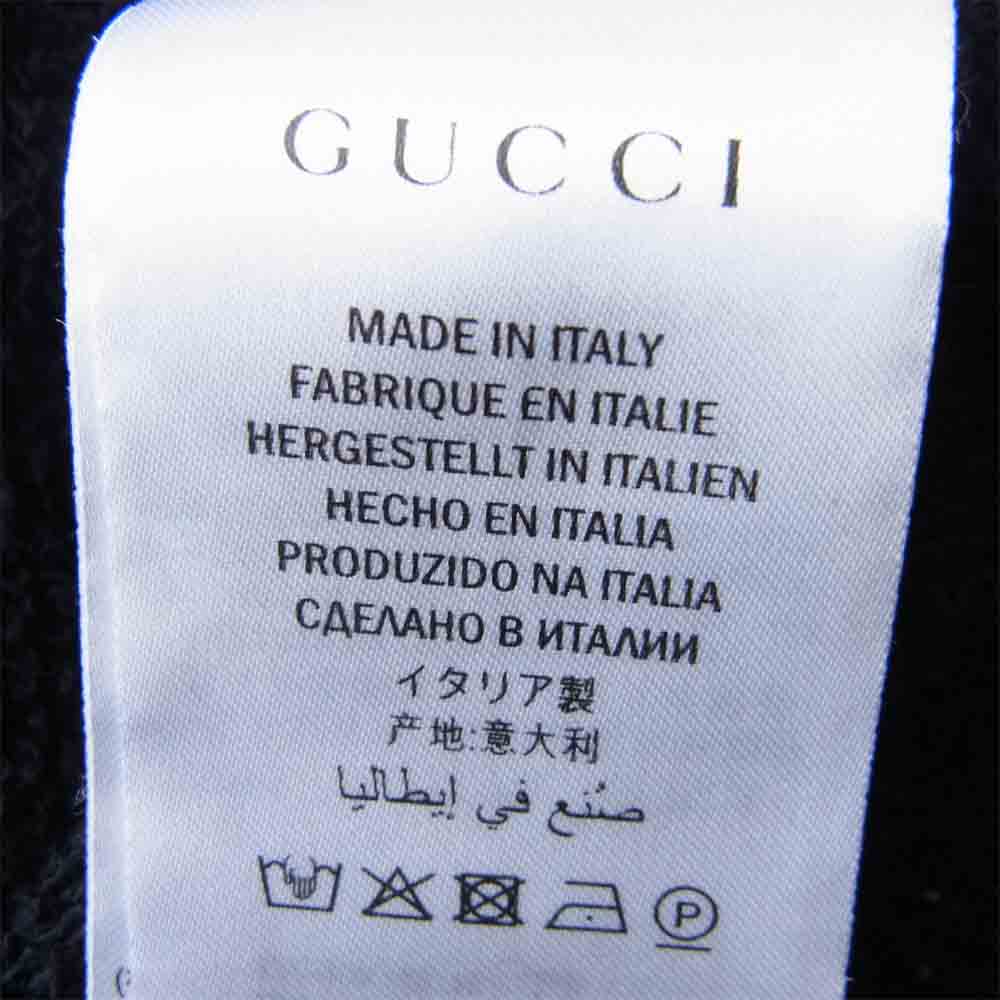 GUCCI グッチ 国内正規 ヴィンテージ加工 ロゴプリント クルーネック スウェット ブラック系 S【中古】