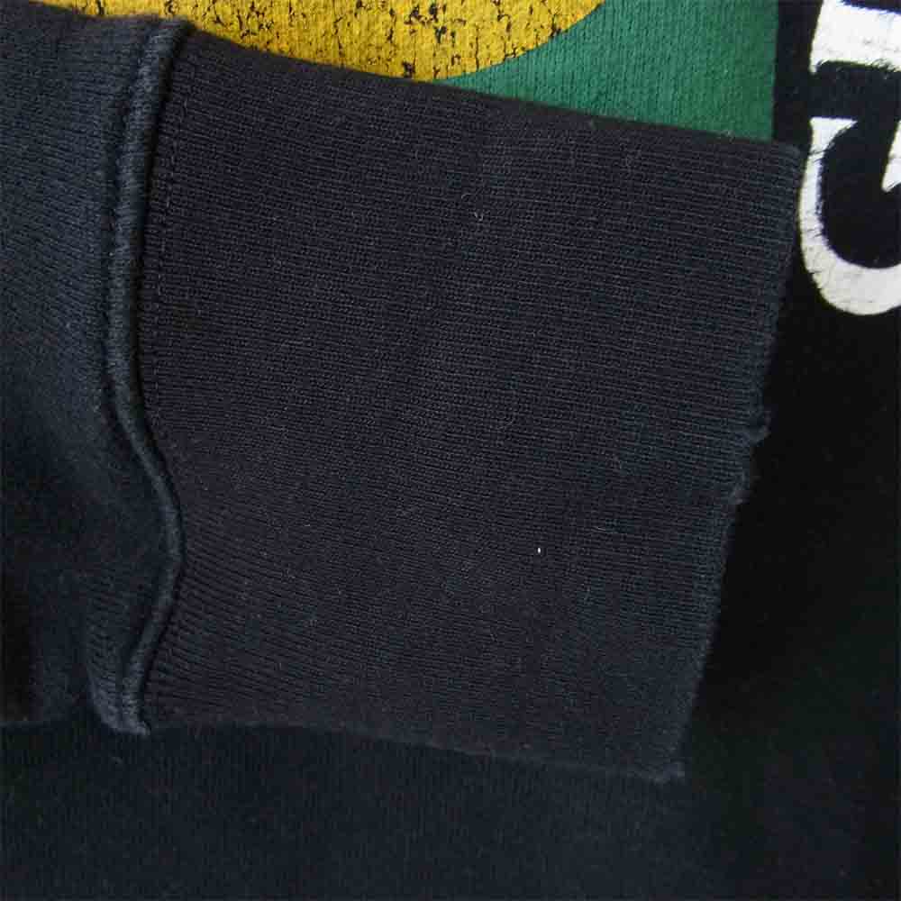 GUCCI グッチ 国内正規 ヴィンテージ加工 ロゴプリント クルーネック スウェット ブラック系 S【中古】