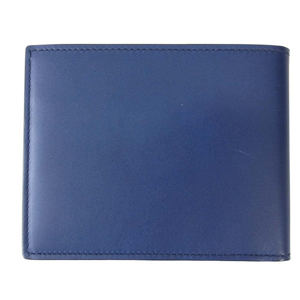 Salvatore Ferragamo サルヴァトーレフェラガモ ダブルガンチーニ 二つ折り 財布 ネイビー系【美品】【中古】