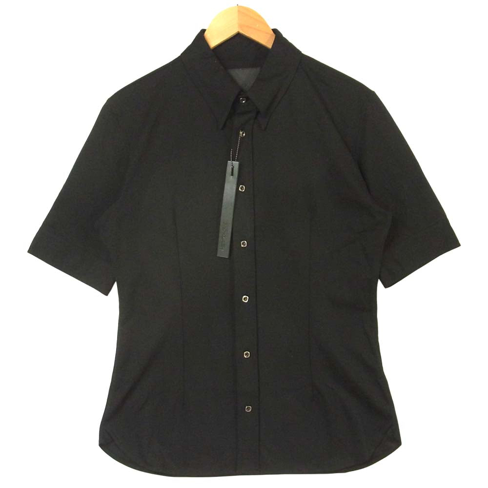 イサムカタヤマ バックラッシュ 1388-03 WRINKLE コットン ポリエステル シープレザー ストレッチ シワ加工 半袖 シャツ ブラック系 L【新古品】【未使用】【中古】