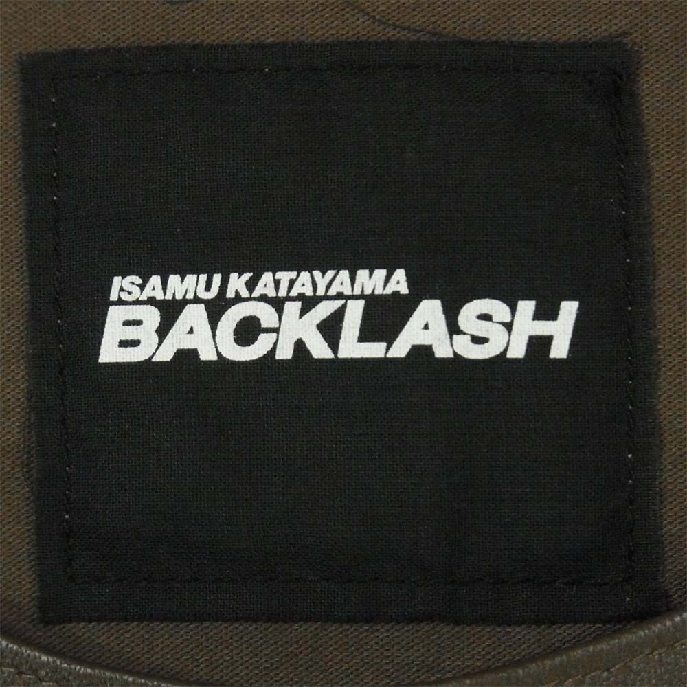 イサムカタヤマ バックラッシュ 1763-01 インディアン シープレザー ストレッチ 半袖 Tシャツ チャコール系 L【美品】【中古】