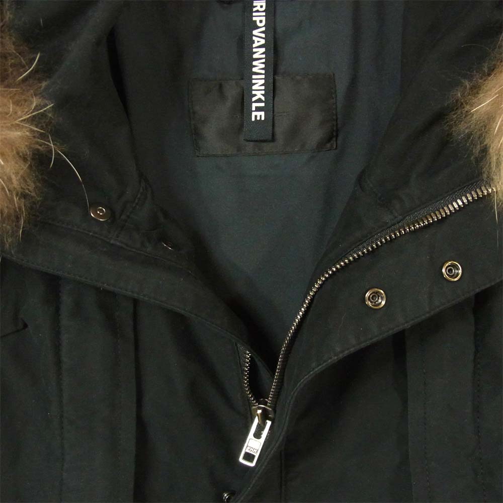 ripvanwinkle リップヴァンウィンクル RBE-001 Stretch Moleskin Over Dye Mods Coat ストレッチ モール スキン オーバー ダイ モッズコート ブラック系 5【美品】【中古】