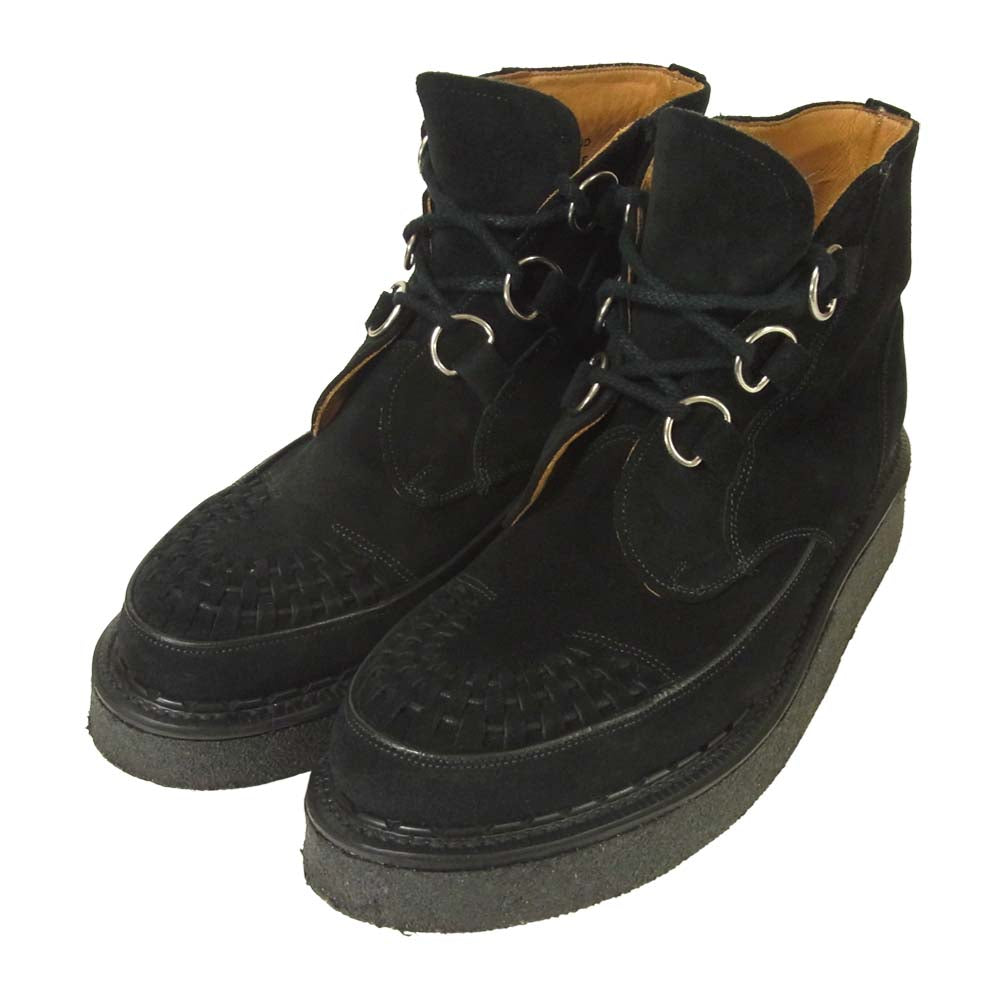 GEORGE COX ジョージコックス 13327 Chukka チャッカ ブラックスウェード ブラックインターレース クリーパー ハイカット ラバーソール ブラック系 8【中古】