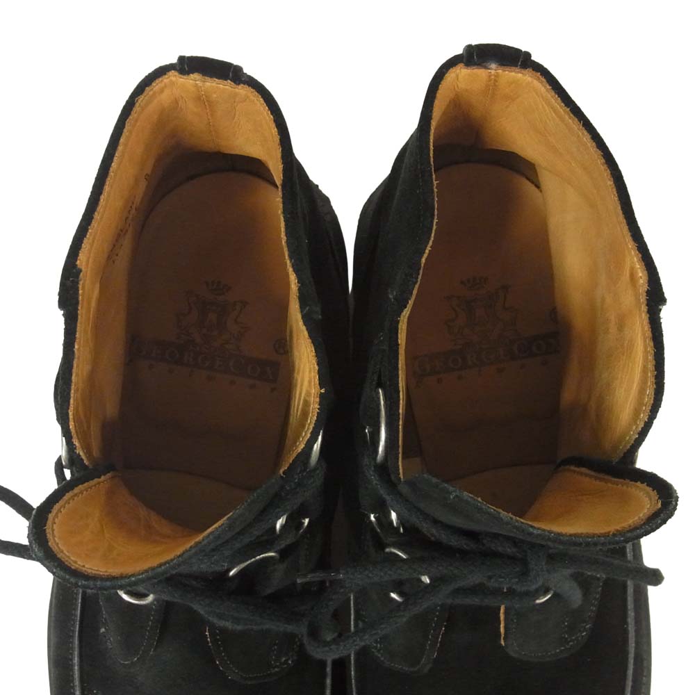 GEORGE COX ジョージコックス 13327 Chukka チャッカ ブラックスウェード ブラックインターレース クリーパー ハイカット ラバーソール ブラック系 8【中古】
