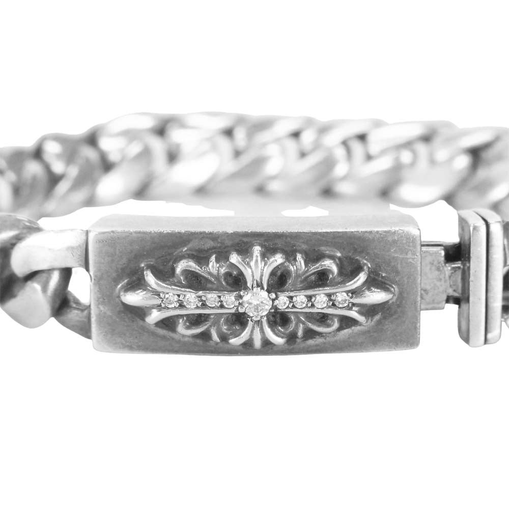 CHROME HEARTS クロムハーツ（原本無） ベイビー ID フローラルクロス ブレス ダイヤ シルバー系【中古】