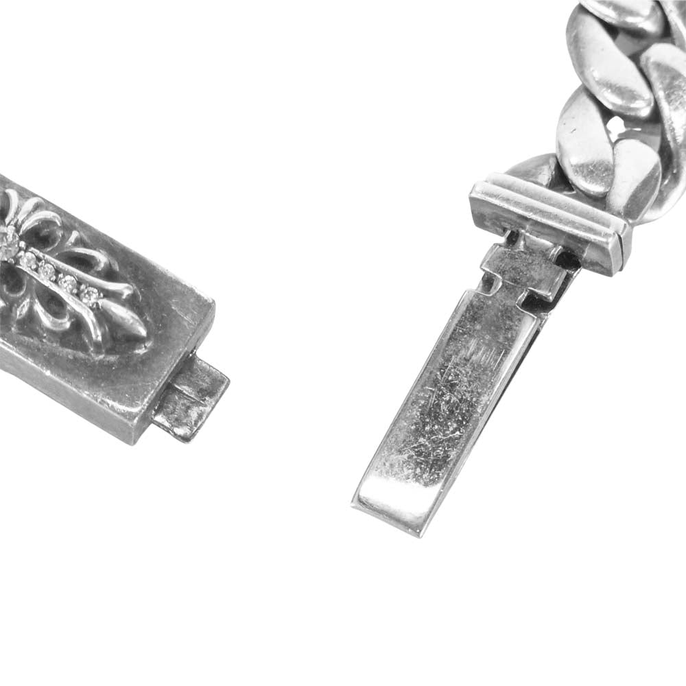 CHROME HEARTS クロムハーツ（原本無） ベイビー ID フローラルクロス ブレス ダイヤ シルバー系【中古】