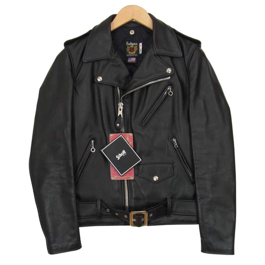 schott ショット 7164-09-36 613UST ワンスター ステアハイド ダブル ライダース ジャケット ブラック系 36【美品】【中古】