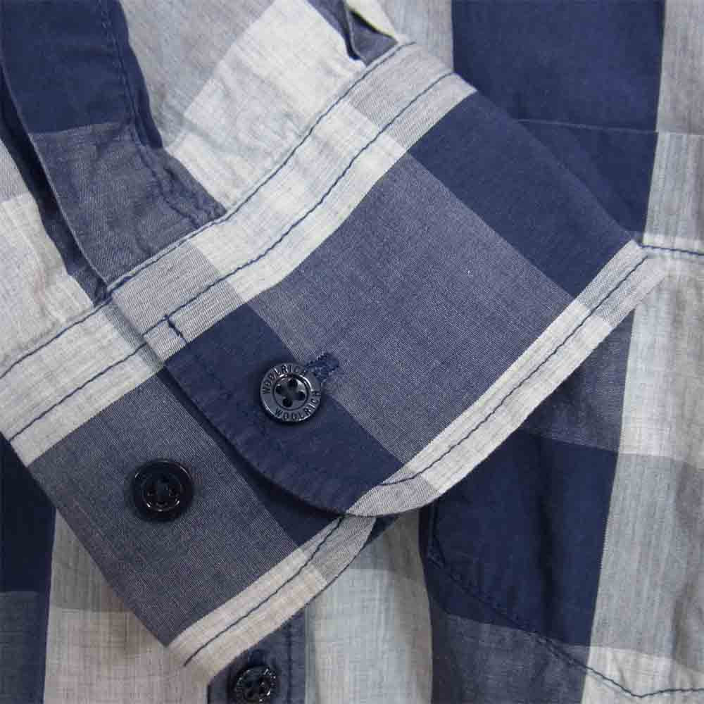 WOOLRICH ウールリッチ ブロック チェック ボタンダウン シャツ ブルー系 M【中古】
