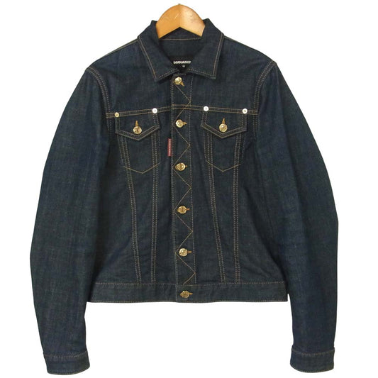 DSQUARED2 ディースクエアード S71AM0611 S30144 デニム ジャケット コットン イタリア製 インディゴブルー系 44【中古】
