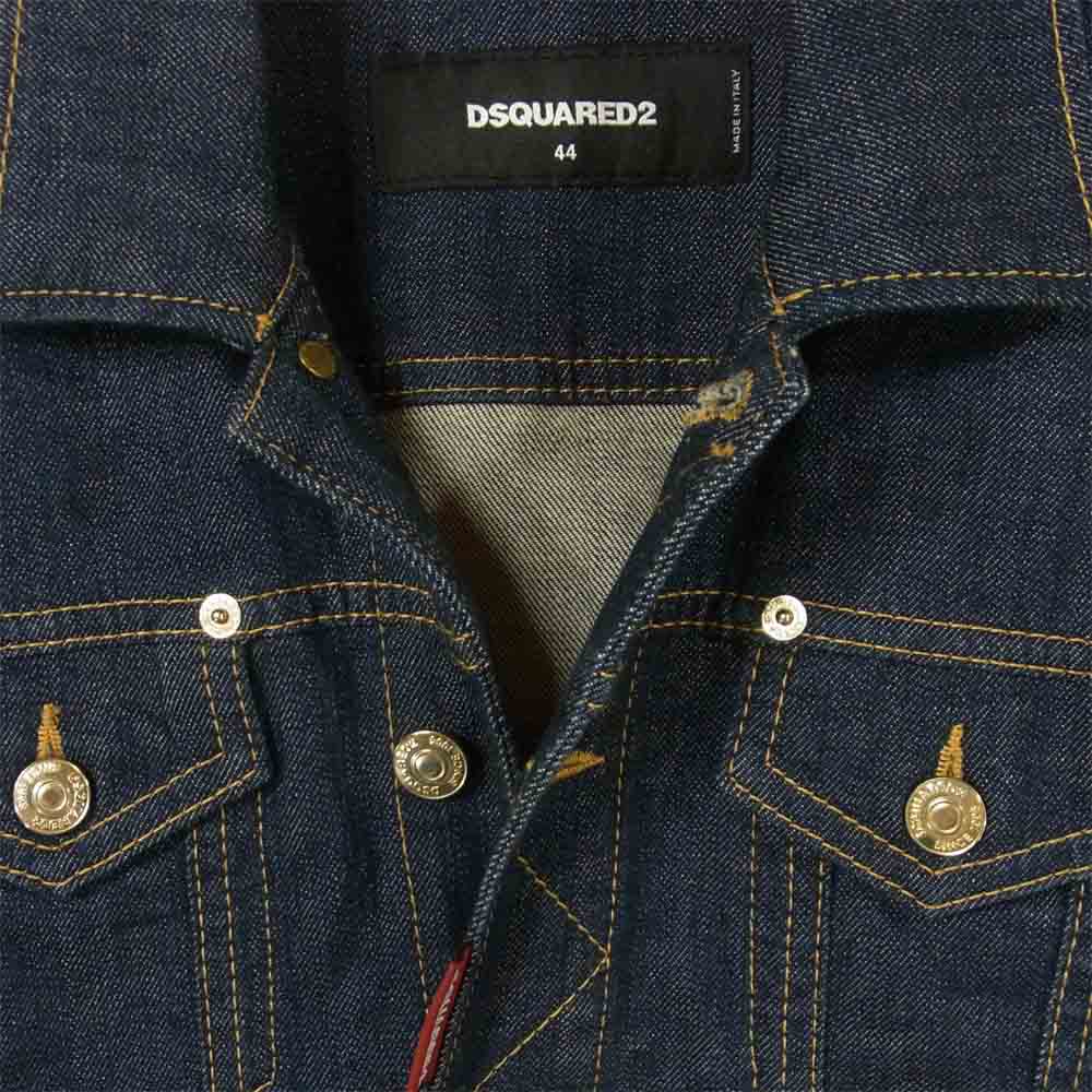 DSQUARED2 ディースクエアード S71AM0611 S30144 デニム ジャケット コットン イタリア製 インディゴブルー系 44【中古】